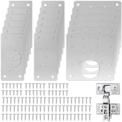 Scharnier Reparaturplatte Edelstahl 304 - Set Mit 16 Schrauben Für Türen & Schränke