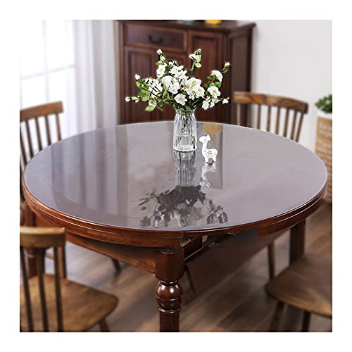 TMGJ Mantel Transparente Forma Redonda Protector Suelo Impermeable Y Anti-Escaldaduras,PVC Material,Soporte De PersonalizacióN,Resistente Al Desgaste Y FáCil De Limpiar.(Color:3mm,Size: 120cm/47inch) Cover