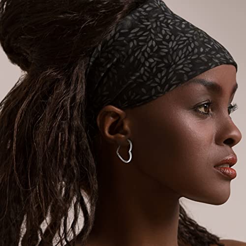 Narmo Silver Hoops Asymmetrical Heart Earrings For Women Gold Cubic Zirconia Hypoallergenic (Pte008-S) #TOP3