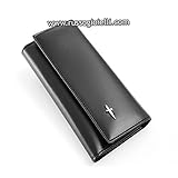  Cesare Paciotti Geldbörse, Ausweise, Schlüsselanhänger, Handytasche aus schwarzem und silberfarbenem Leder, Schwarz - Schwarz - Größe: Portachiavi in pelle nera