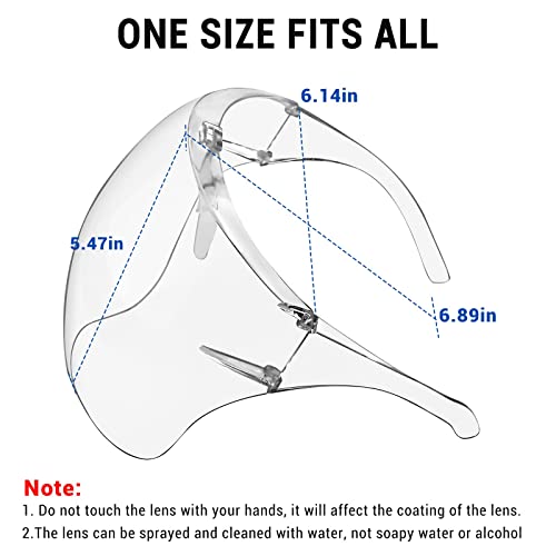 Earthroma Face Shield With Glasses 4 Pack, Anti-Fog Clear Face Mask Shield Ultra Clear Reusable Protective Plastic Mask Droplet Splash Guard For Women Men Kids thumb #3