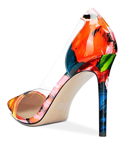 DearOnly Women's High Heels Transparent Clear Pumps Slip On Sexy Pointed Toe Stilettos 4" Inch Heel4