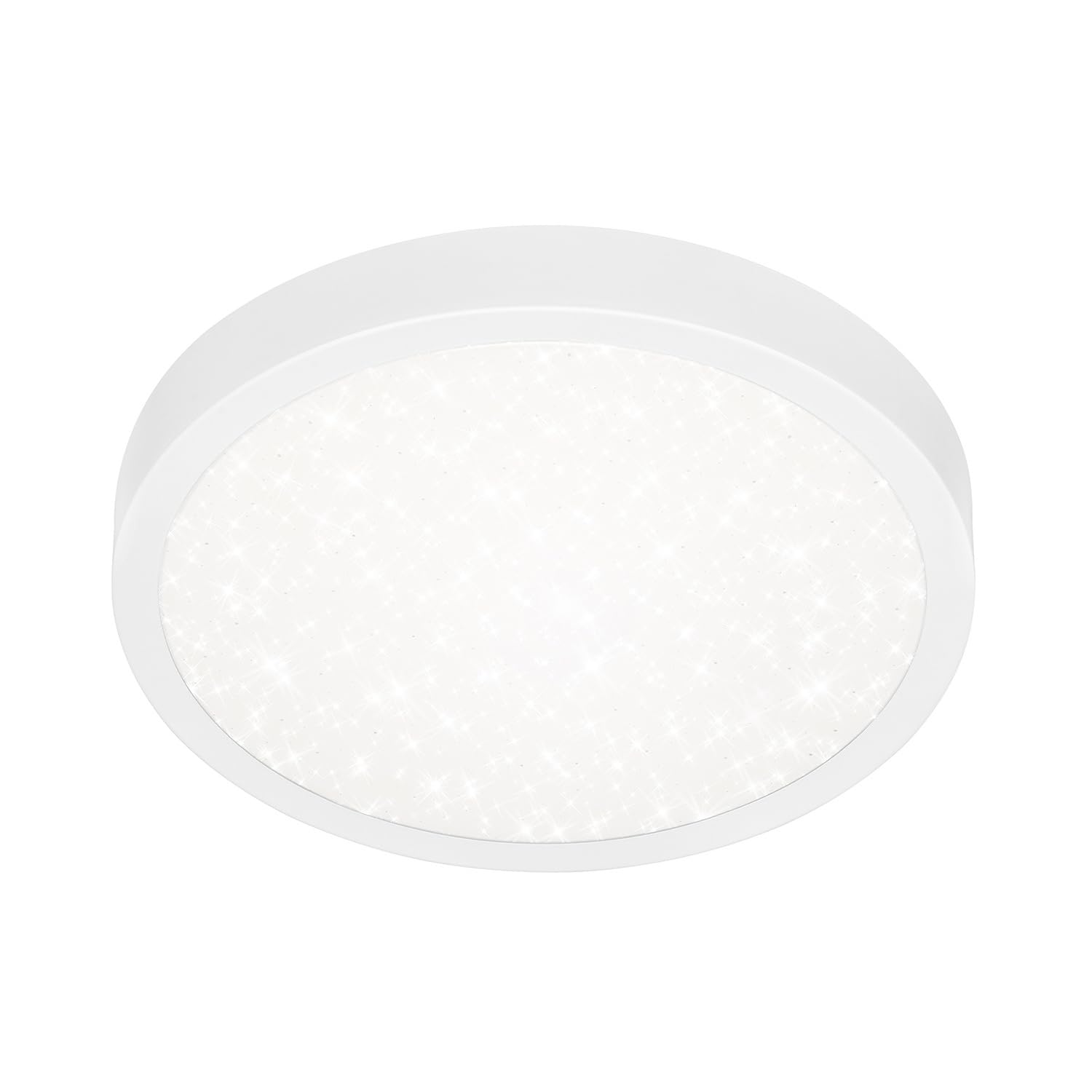 BRILONER Leuchten - LED Deckenlampe mit Sternendekor, LED Deckenleuchte flach, neutralweiße Farbtemperatur, 280 mm, Weiß 3048-016