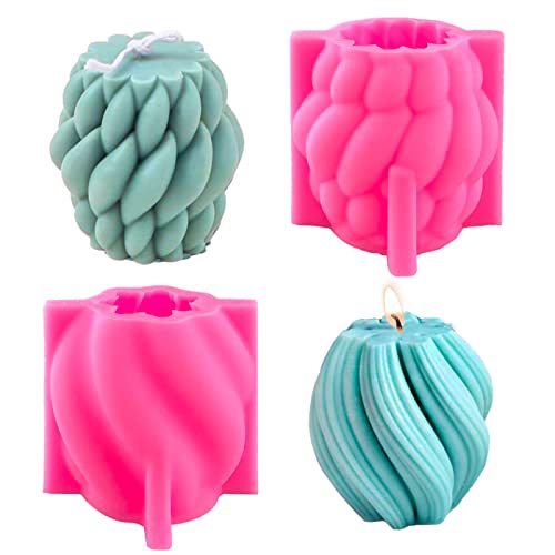 2 Stück Kerzenform Silikon Spiral Kerzenformen zum Gießen Geometrische Kerzen Silikonform, Spirale Silikonform Gießform Kerzen Silikon Seifenform Spiral Gießform für Kerzen Seife Duftkerze Fondant