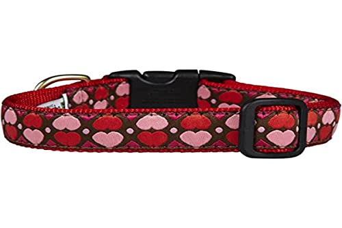 Up Country Valentine and Hearts Pattern Dog Collars and Leashes (All Hearts Dog Collar, Large (15 to 21 inches) 1 Inch Wide Width)