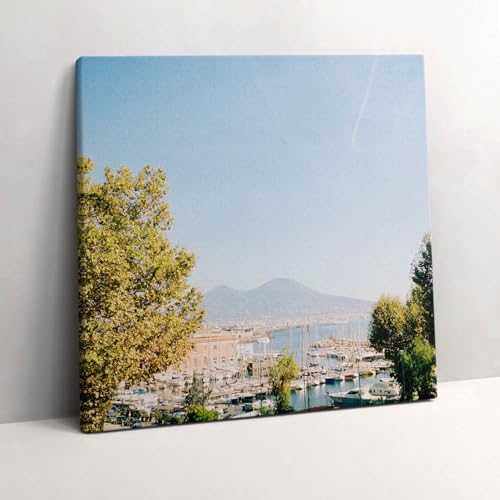 Arbres verts à Naples tableaux 60x60cm Wallfluent pour mur blanc vide