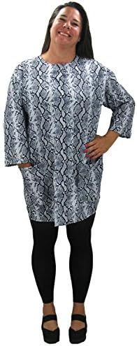 Hair Salon Stylist Smock Python Print One Size Jacket for Women with a Water Resist Finish