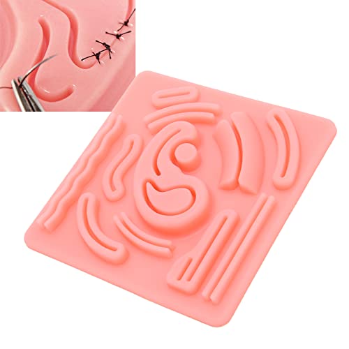 Image of Silicone Laparoscopic Suture Simulation Pad, 3D Laparoscopic Suture Pad Laparoscopic Trainer with Pre Cut Wounds for Medical Student Doctor