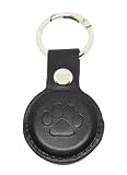 AirTag ケース 肉球 日本製 PUレザー airtag 犬 猫 キーホルダー キーリング エアタグ保護ケース 耐衝撃 黒
