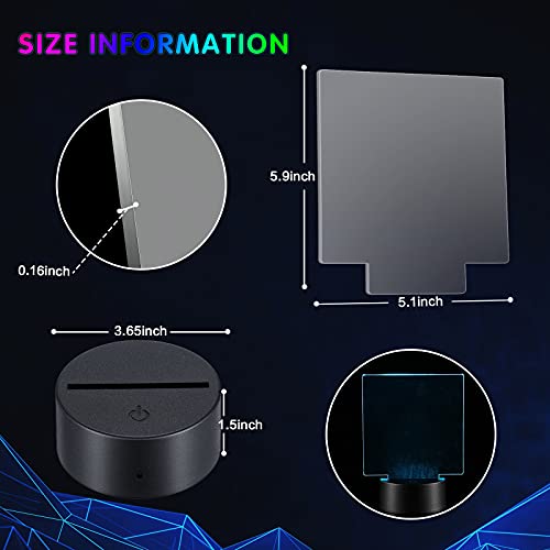 Bases de lámpara LED 3D acrílicas con soporte de luz regulable y 4 modos de color 2