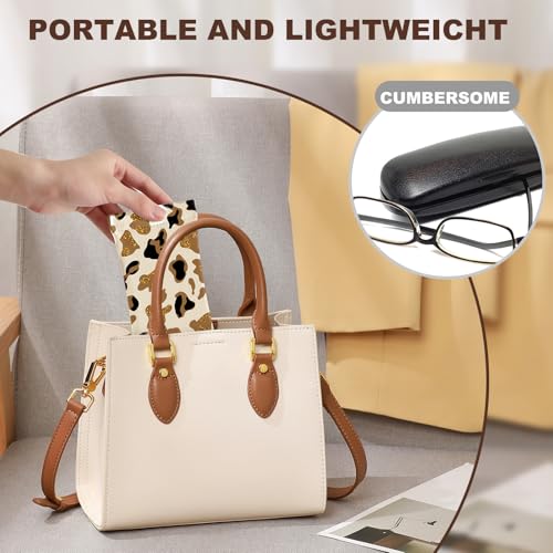 Image of Anikathy 2Pcs Sunglass Eyeglass Glasses Case Soft PU Leather with Cleaning Cloth Portable Glasses Pouch Bag for Men Women