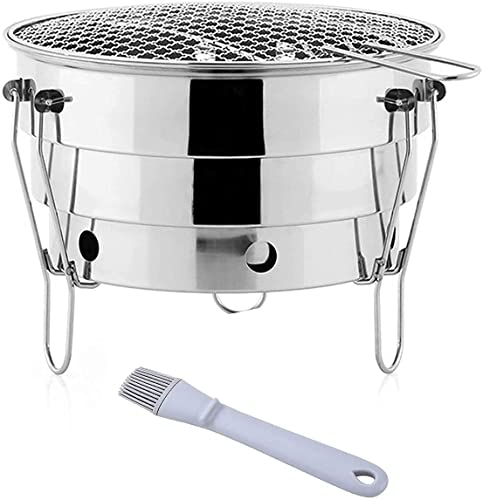 Brasier barbecue pliable extérieur avec réchaud camping charbon