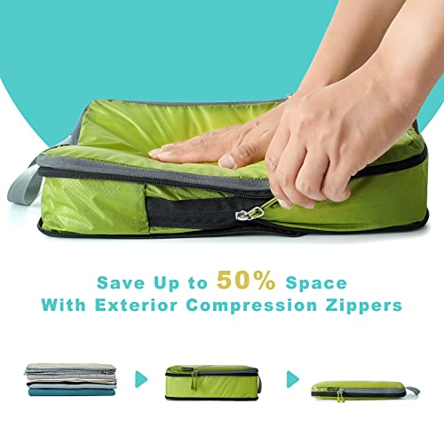 Bagail 8 Set Packing Cubes And Bagail 6 Set Ultralight Compression Packing Cubes With Shoe Bag（14Set） #TOP6