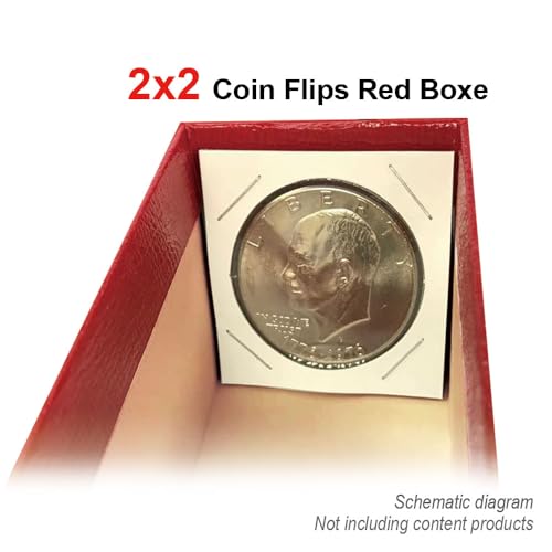 Caja para Monedas DOTCOM 10 Piezas 2x2 Pulgadas Roja miniatura 3
