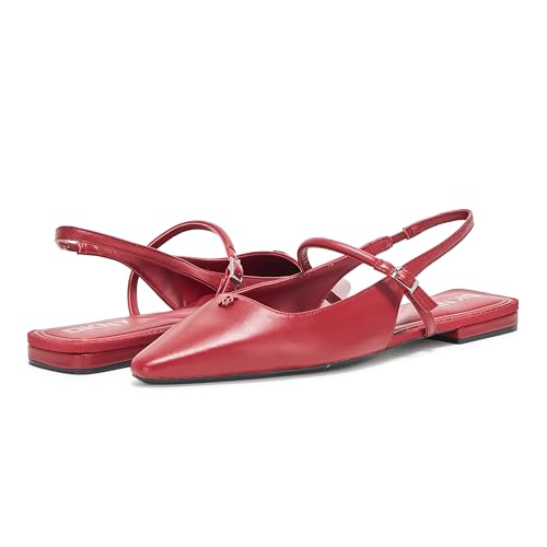 DKNY Femmes Cairo Slingback Flat Mule en cuir premium noir
