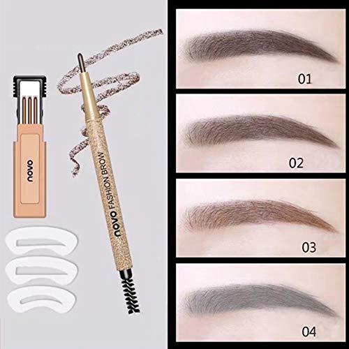 HONGEE 3D Eyebrow Pencil, Extra Long Thick Lasting with Brush