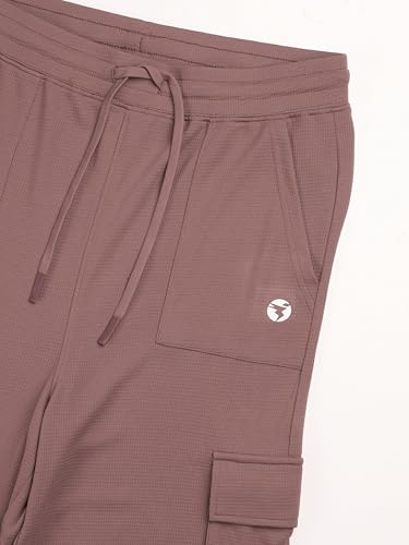 Image of TECHNOSPORT Women's Straight Fit Solid Textured Sports Cargo Pants with Technocool+, Quick Dry for Gym, Sports and Regular Use