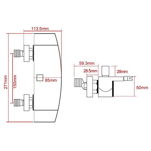Mitigeurs de douche cascade 3 modes avec robinets de bain muraux - 4