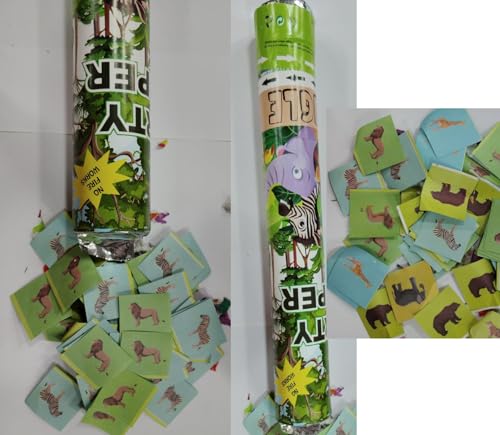 Image of Crave Party Poppers - Confetti Poppers for Birthday, Bachelor, Anniversary & More (2 Pack, 40cm, Jungle Theme)