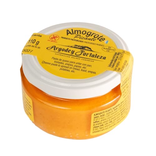 Argodey Fortaleza Almogrote Picante 110 g | Pasta de Queso Canaria para Untar | Ideal para Pan, Papas, Tostadas, Tapas y Aperitivos | Especialidad de Canarias