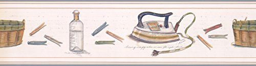 Wallpaper Border - Laundry Prepasted Wall Border KH6092