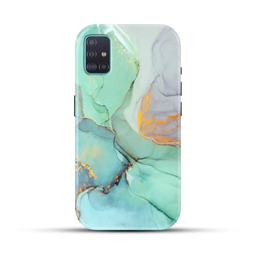 Image of COLORflow Back Cover Compatible with Samsung Galaxy A71 | Beautiful Green Marble | Designer Printed Glossy Armoured Bumper Back Cover Compatible with Samsung Galaxy A71