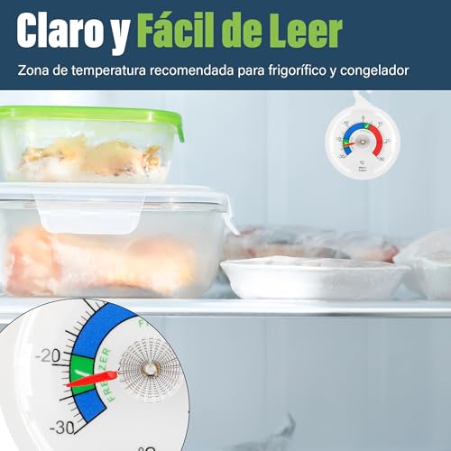 Miniatura 5 de Lote De 2 Termómetros De Nevera Con Esfera De 65 Mm Con Zonas Coloridas