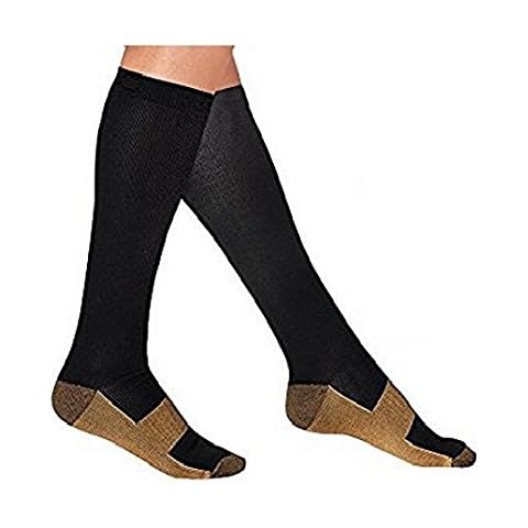Copper Compression Socks Travel Knee High Varicose Veins Stocking (Small/Medium) Cover