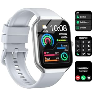 Jugeman Smart Watch for Women Answer/Make Calls, 1.96" Fitness Watch Step Counter Heart Rate Sleep Monitor, 113+ Sports Activity Trackers IP68 Waterproof Smartwatches for Android IOS Gray