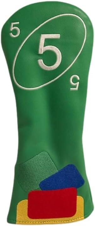 Golf Driver Headcover, Card Game Design, Yellow, Golf Accessory, Premium Embroidered Stitching, Faux Leather, Durable, Easy to Clean