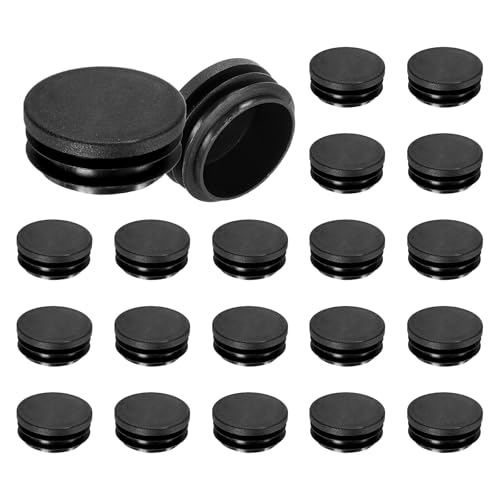 Image of M METERXITY 20 Pack Round Plastic Plug, OD 1.7 inch Furniture Tube Inserts Pipe Hole End Caps for Tubing Post /Glide Insert for Pipe Post /Table Chair Leg /Metal Tubing /Fence [Black]