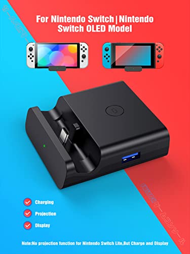 Switch Dock For Nintendo Switch/Switch Oled,Newdery Portable Dock Charging Station,Switch Docking Station Replacement (No Charger And Hdmi Cable),Perfect Nintendo Switch Accessories #TOP2