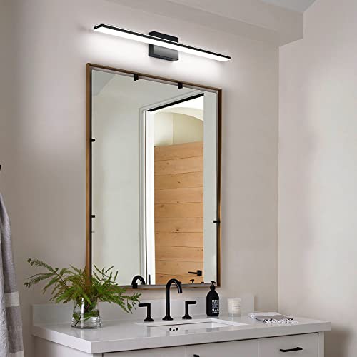 Brivolart Black Led Bathroom Vanity Lighting Fixtures 16W 31.49" Long Shade Stainless Steel Bath Mirror Lamps Wall Lights 6000K … #TOP7