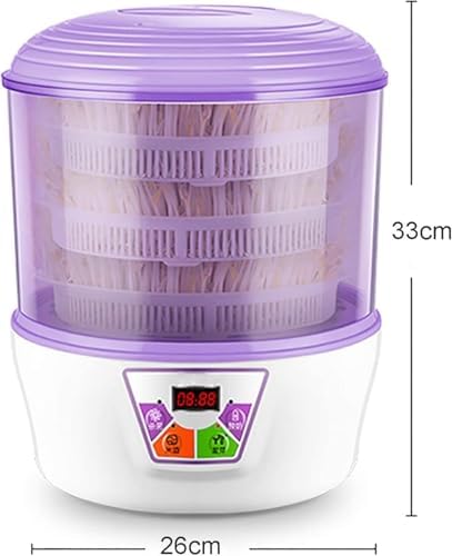 3-Layer Bean Sprouts Machine with PTC Temperature Control, 360° Sprinkler, Seed Germination Kit for Bean Seeds & Cereal Sprouting (No Pressure Plate)