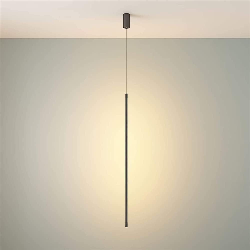 Lampa wisząca czarna liniowa długa rurka nowoczesna minimalistyczna lampa wisząca Led oprawa sufitowa typu Downlight żyrandol oprawa oświetleniowa do sypialni nocna dekoracja ścienna do telewizora (C