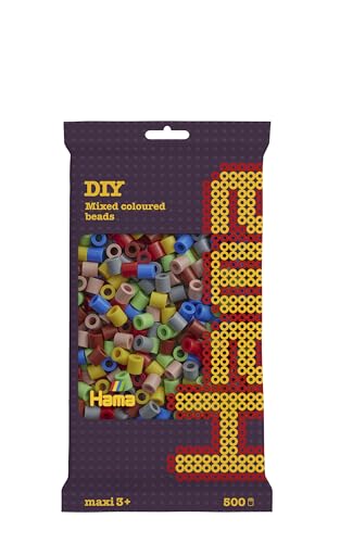 Hama - 8473 - Loisirs Créatifs - Sachet 500 Perles à Repasser - Taille Maxi - Mix 7 Couleurs