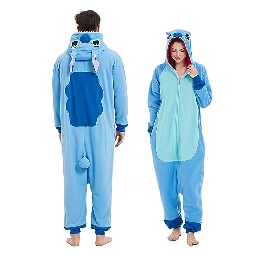 MAJ&COS Tier-Einteiler für Erwachsene, Halloween, Cosplay, Kostüm, Unisex, Einteiler für Damen und Herren, Blauer Einteiler mit Reißverschluss, XXL