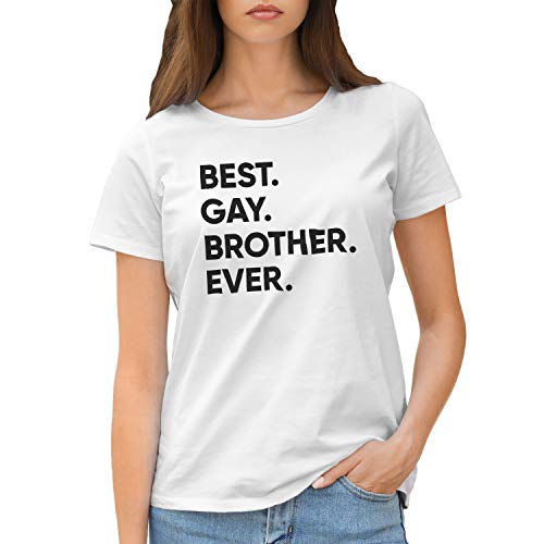 Best Gay Brother Ever Black Art Camiseta de Mujer Blanca Size XXL