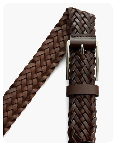 Image of CHAOREN Mens Braided Woven Leather Belt 35MM - Built to Last, Snug Fit | Fully Adjustable, Break-Resistant, Casual-Elegant Vibe, Versatile for Golf, Jeans & Dress, Gift Box