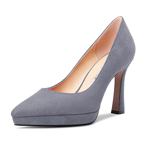Castamere Women Stiletto High Heel Close Pointed Toe Pumps Slip-on Office Party Clear Classic Shoes 3.9 Inches Heels