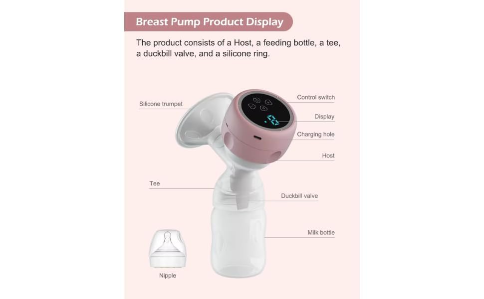Image of Adore Electric Breast Pump for Feeding Mothers | 2-Phase Suction | Soft & BPA-Free | Samisha Rechargeable Milk Pump | Breastfeeding Pump with Breast Pads, CHEMIMOSO Multifunctional Cleaning