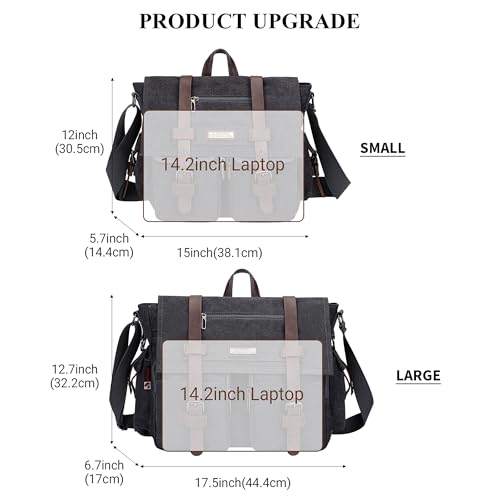 Image of WITZMAN Vintage Canvas Messenger Bag for Men Large Satchel Bags Crossbody Shoulder Fit 17 inch Laptop