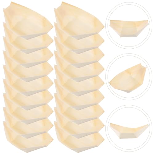 Platos desechables de madera para sushi Lurrose 100pcs miniatura 7