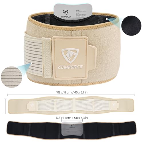 Image of Wide SI Belt with Ice Pack,Comfort SI Joint Belt Relieves Sciatica Hip Pain | Extra-wide Belt Prevents Rolling,Even Compression,Relieves Pelvic & Postpartum Pain,Hot /Cold Therapy,Adjustable,Fits 30 inch-39 inch