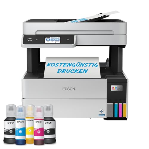 Epson EcoTank ET-5150 3-in-1 Ink Multifunction Device (Copier, Scanner, Printer, A4, ADF, Duplex, WiFi, Ethernet, Display, USB 2.0), Large Ink Tank, High Yield, Low Page Cost, Grey