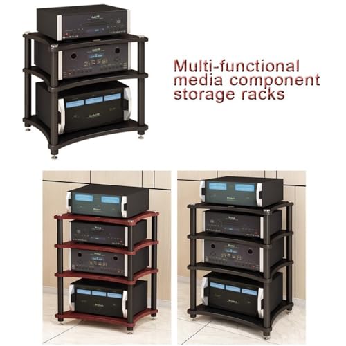 Tour de support audio support HiFi meuble de rangement multimédia 4 niveaux