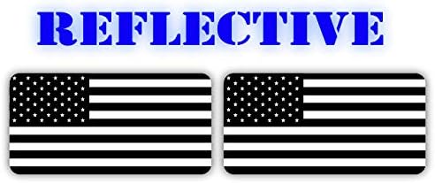 Pair | Reflective American Flag Hard Hat Stickers Both Facing The Same Direction Black Ops Decals | Tactical Gear Survival Labels | USA Flags Toolbox Lunchbox Helmet Patriotic Old Glory |1" x 2" Each