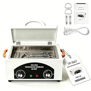 High Temperature Sterilizer Autoclave Machine, 110V 1.5L Metal Tool Cleaner with Timer