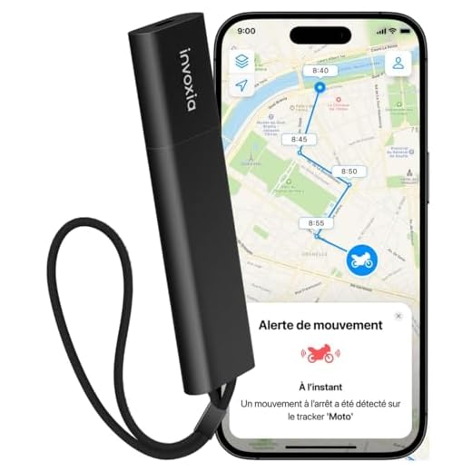 Tracker GPS Invoxia Pro - Localisation en Temps Réel - 1 an d'abonnement inclus - pour Voitures, Motos, Enfants - Alertes de Mouvement et d’Inclinaison - Réseau 4G LTE-M - Jusqu’à 3 Mois d’autonomie
