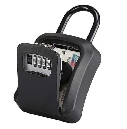Security Key Safe Portable Keys Lock Box Outdoor Padlock,4-Digit Combination Storage